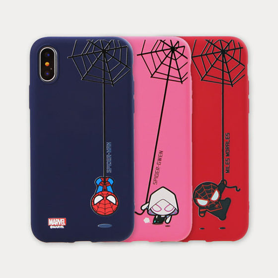 Marvel Spiderman/Gwen/Miles Pocket Hero Color Jelly Soft iPhone Case